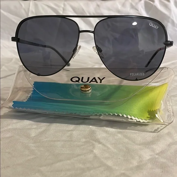 Quay Australia High Key Blk/Smk Polarized Sunglasses - Picture 1 of 1